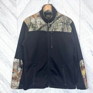 Roper Jacket Black Camo Camouflage Full Zip Fleece Lightweight Mens Size Medium
